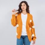 Wholesale soft Knit Chunky Flower Knit Cardigan Pack Acrylic