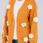 Wholesale soft Knit Chunky Flower Knit Cardigan Pack Acrylic