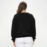 Wholesale women s Relaxed Ribbed Corduroy Long Sleeve Top Plus Pack Relaxed fit