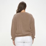 Wholesale women s Relaxed Ribbed Corduroy Long Sleeve Top Plus Pack Relaxed fit