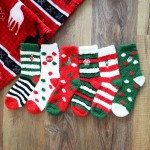 Wholesale soft Mini Crew Knit Stripe Polka Dot Christmas Socks One Fits Most Ass