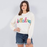 'Hello Love' Script Valentine's Day Sweater (6 Pack) 

- Crew Neckline 
- Cuffed Sleeve 
- 39% Acrylic / 31% Polyester / 30% Polyamide 