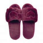 Wholesale super Soft Faux Fur Open Toe Heart Slippers US Women s S M M L