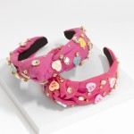 Wholesale mixed Media Knotted Headband Sweet Heart Candy Details One Fits Most