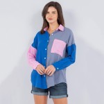 Lightweight Cotton Color Block Long Sleeve Top (6 Pack) 

- Button Closure
- Button Cuff Sleeve 
- 100% Cotton 
