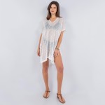 Wholesale hollow Crochet Swimsuit Coverup One Fits Most Side Tie Detail Polyeste