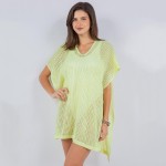 Wholesale hollow Crochet Swimsuit Coverup One Fits Most Side Tie Detail Polyeste