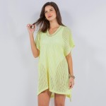 Wholesale hollow Crochet Swimsuit Coverup One Fits Most Side Tie Detail Polyeste