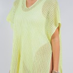 Wholesale hollow Crochet Swimsuit Coverup One Fits Most Side Tie Detail Polyeste