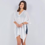 Sheer Swimsuit Coverup With Vertical Stripe

- One Size Fits Most (0-12) 
- 100% Polyester 