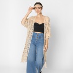 Wholesale do Everything Love Open Knit Crochet Kimono Fringe Bottom One Fits Mos