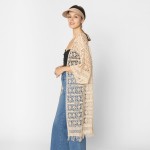 Wholesale do Everything Love Open Knit Crochet Kimono Fringe Bottom One Fits Mos