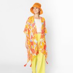 Wholesale do Everything Love Bold Floral Print Kimono Tassel Details One Fits Mo