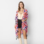 Do Everything In Love Bold Flower Print Kimono With Tassel Details 

- One Size Fits Most (0-14)
- 100% Polyester 