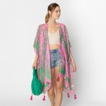 Do Everything In Love Animal Print Kimono With Tassel Details

- One Size Fits Most (0-14)
- 100% Polyester
