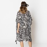 Wholesale do Everything Love Zebra Print Kimono Tassel Details One Fits Most Pol