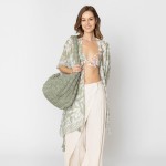 Wholesale do Everything Love Leaf Printed Kimono Tassel Details One Fits Most Po