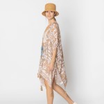 Do Everything In Love Leaf Printed Kimono With Tassel Details 

- One Size Fits Most (0-14)
- 100% Polyester 