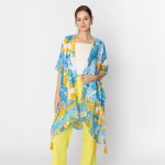 Wholesale do Everything Love Leaf Flower Print Kimono Tassel Details One Fits Mo