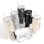 Wholesale solid Color oz Double Wall Stainless Steel Vacuum Tumbler Handle Screw