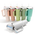 Wholesale solid Color oz Double Wall Stainless Steel Vacuum Tumbler Handle Screw