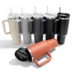 Wholesale solid Color oz Double Wall Stainless Steel Vacuum Tumbler Handle Screw