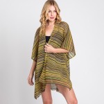 Wholesale multi Color Striped Crochet Open Front Coverup One Fits Most Polyester