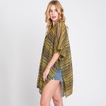 Wholesale multi Color Striped Crochet Open Front Coverup One Fits Most Polyester