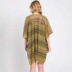 Wholesale multi Color Striped Crochet Open Front Coverup One Fits Most Polyester