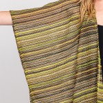 Wholesale multi Color Striped Crochet Open Front Coverup One Fits Most Polyester