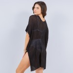 Wholesale loose Knit Vertical Stripe Knit Cover Up One Fits Most Acrylic