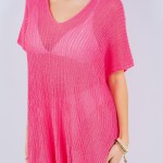 Wholesale loose Knit Vertical Stripe Knit Cover Up One Fits Most Acrylic
