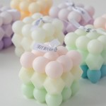 Wholesale bubble Geometric Cube Candle Scents White Gardenia Cream Brown Rose Ga