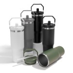 Wholesale oz Double Wall Stainless Steel Vacuum Tumbler Carry Handle Screw Matc