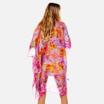 Wholesale lightweight Kimono Painterly Rose Print One Fits Most Polyester