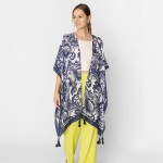 Wholesale do Everything Love Floral Print Kimono Tassel Tinsel Details One Fits