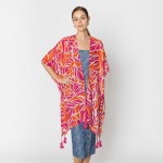 Do Everything In Love Painted Leaf Print Kimono With Tassel & Tinsel Details

- One Size Fits Most (0-14)
- 100% Polyester