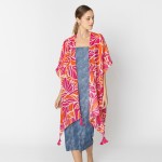 Do Everything In Love Painted Leaf Print Kimono With Tassel & Tinsel Details

- One Size Fits Most (0-14)
- 100% Polyester