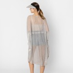 Wholesale do Everything Love Pleated Metallic Poncho Tassel Drawstring One Fits