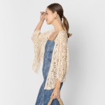 Wholesale do Everything Love Short Open Knit Crochet Kimono One Fits Most Cotton