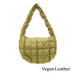 Wholesale do Everything Love Quilted Vegan Leather Puffer Shoulder Tote Bag Full