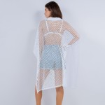 Wholesale oversized Collared Fishnet Jersey Cover Up One Fits Most Polyester