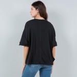 Wholesale oversized Cropped Boxy Tee Sequin Tigers Polyester Dry Clean Only