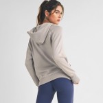 Wholesale women s Scuba Quarter Zip Up Hoodie Pack cuffed trim Kangaroo pocket T