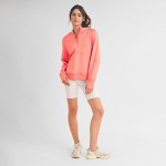 Wholesale women s Scuba Quarter Zip Up Hoodie Pack cuffed trim Kangaroo pocket T