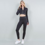 Mineral Washed Zipper Jacket & Pants Active Set

- Ribbed Slimming Fit
- High Waisted Leggings
- Cropped Jacket
- 92% Nylon 8% Spandex