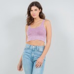 Mineral Washed Cropped Tank Top 

- Ribbed Slimming Fit
- No Padding
- 92% Nylon 8% Spandex


