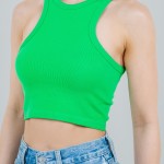 Wholesale crop Racerback Tank Top Pack Racerback Front Ribbed Slimming Fit No Pa