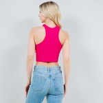 Wholesale crop Racerback Tank Top Pack Racerback Front Ribbed Slimming Fit No Pa