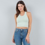 Wholesale racerback Tank Top Seamless Bra Insert Pack Hip Ribbed Slimming Fit Re